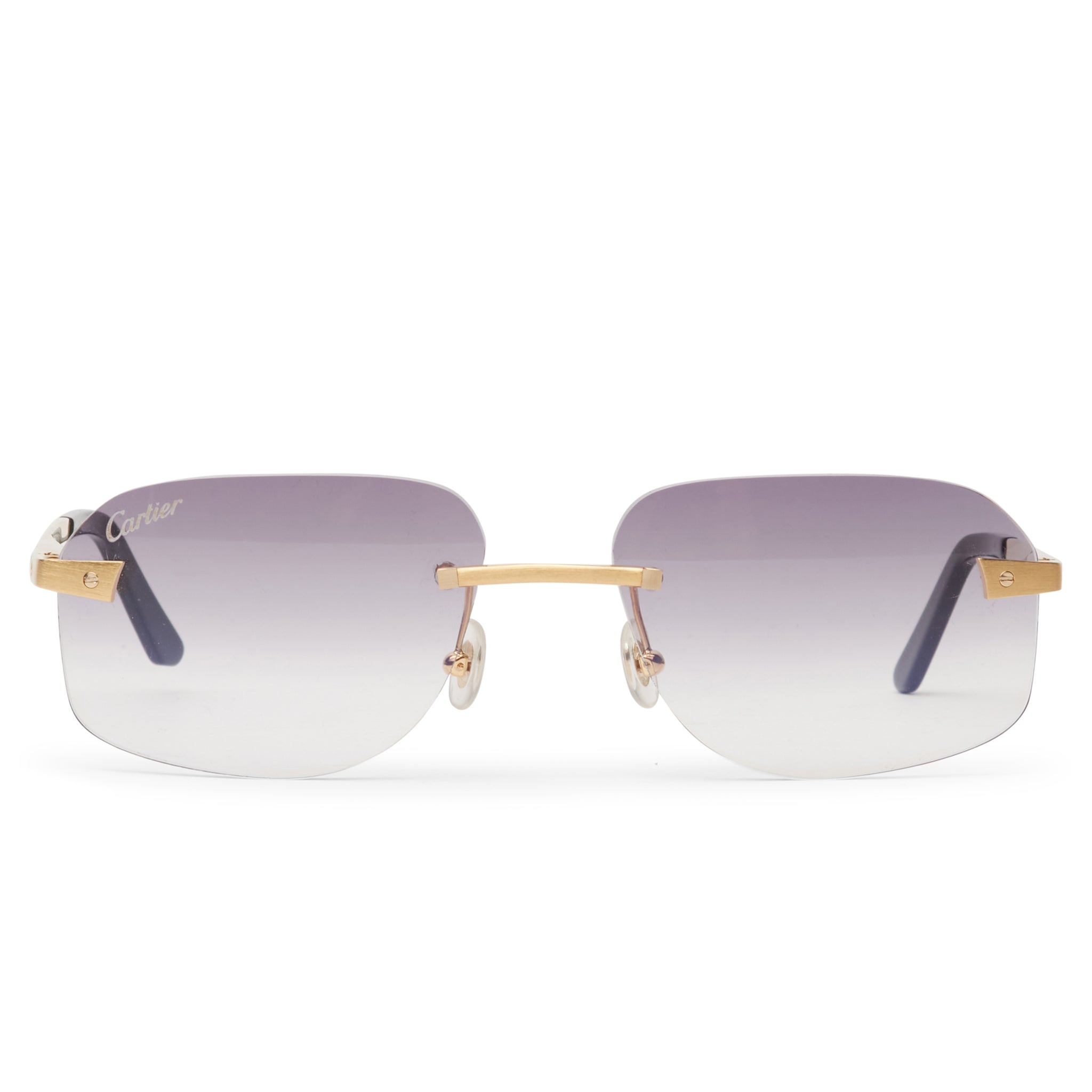 Cartier Eyewear Custom CT0167O-001 Santos De Cartier Rimless Sunglasses