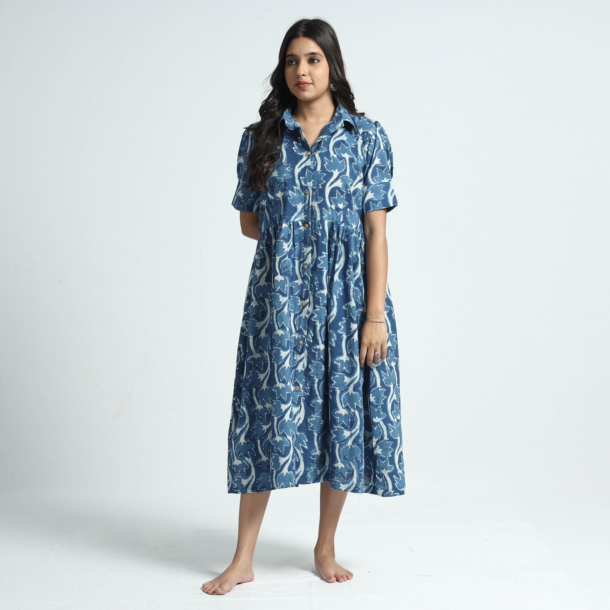ITOKRI CASUALS Blue - Bindaas Art Block Printed Cotton Dress - view 2