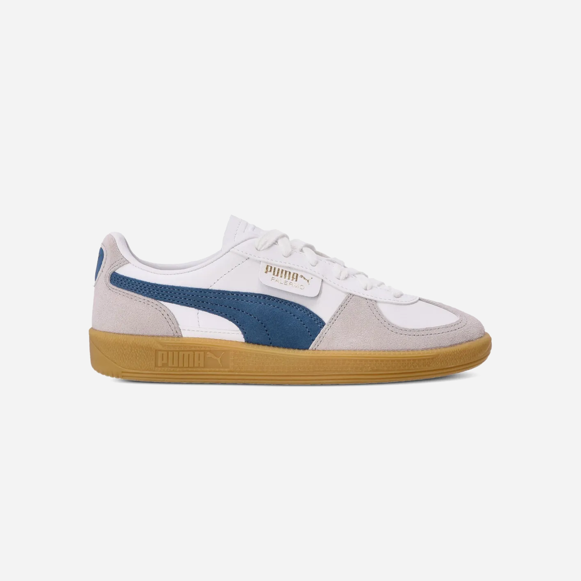Puma Palermo Lth Unisex Sneakers White-Vapor Gray-Clyde Royal
