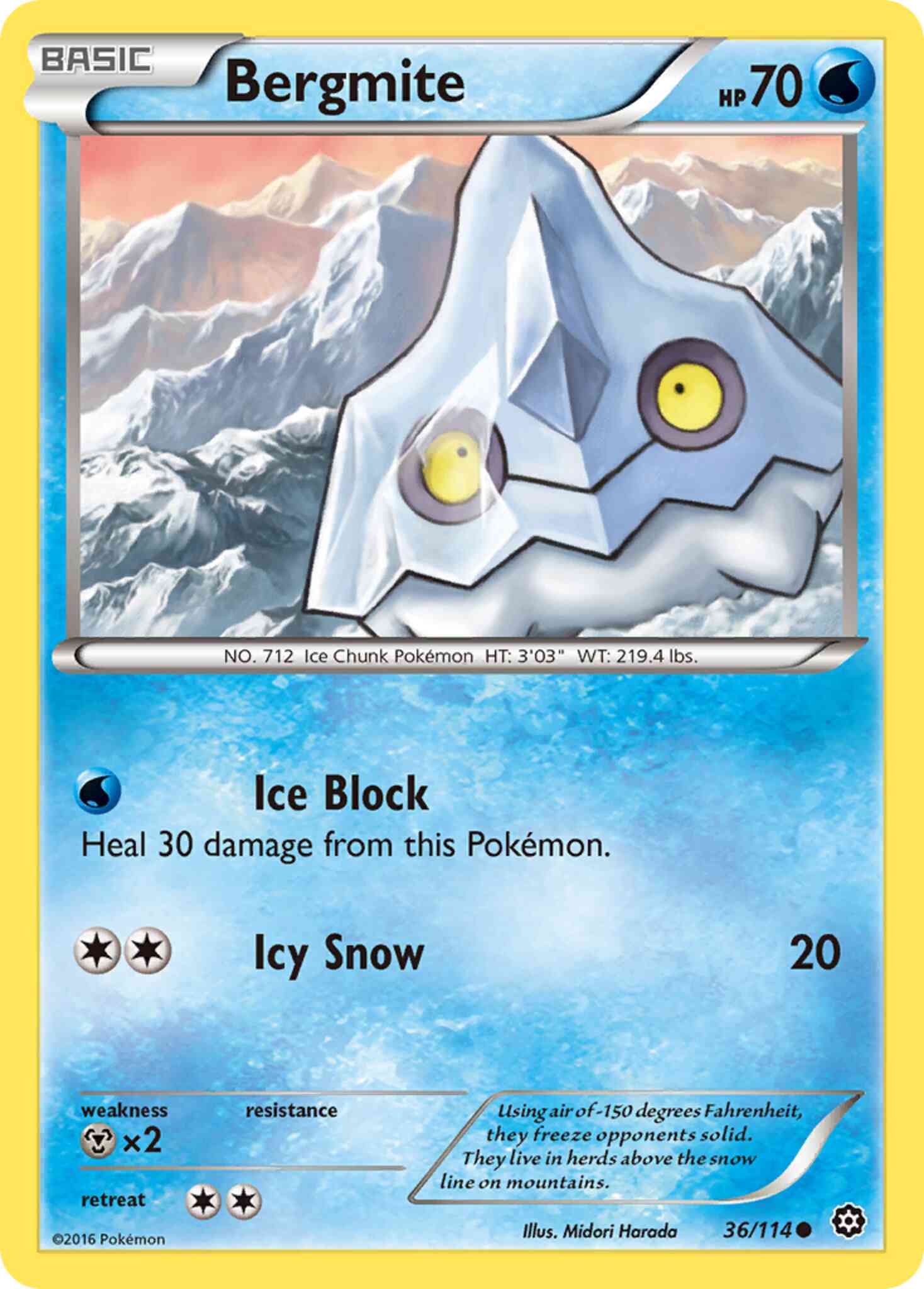 Common xy11-36 non-holo – Pokémon Bergmite - 36/114 - Common [xy11-36] [Non-Holo]