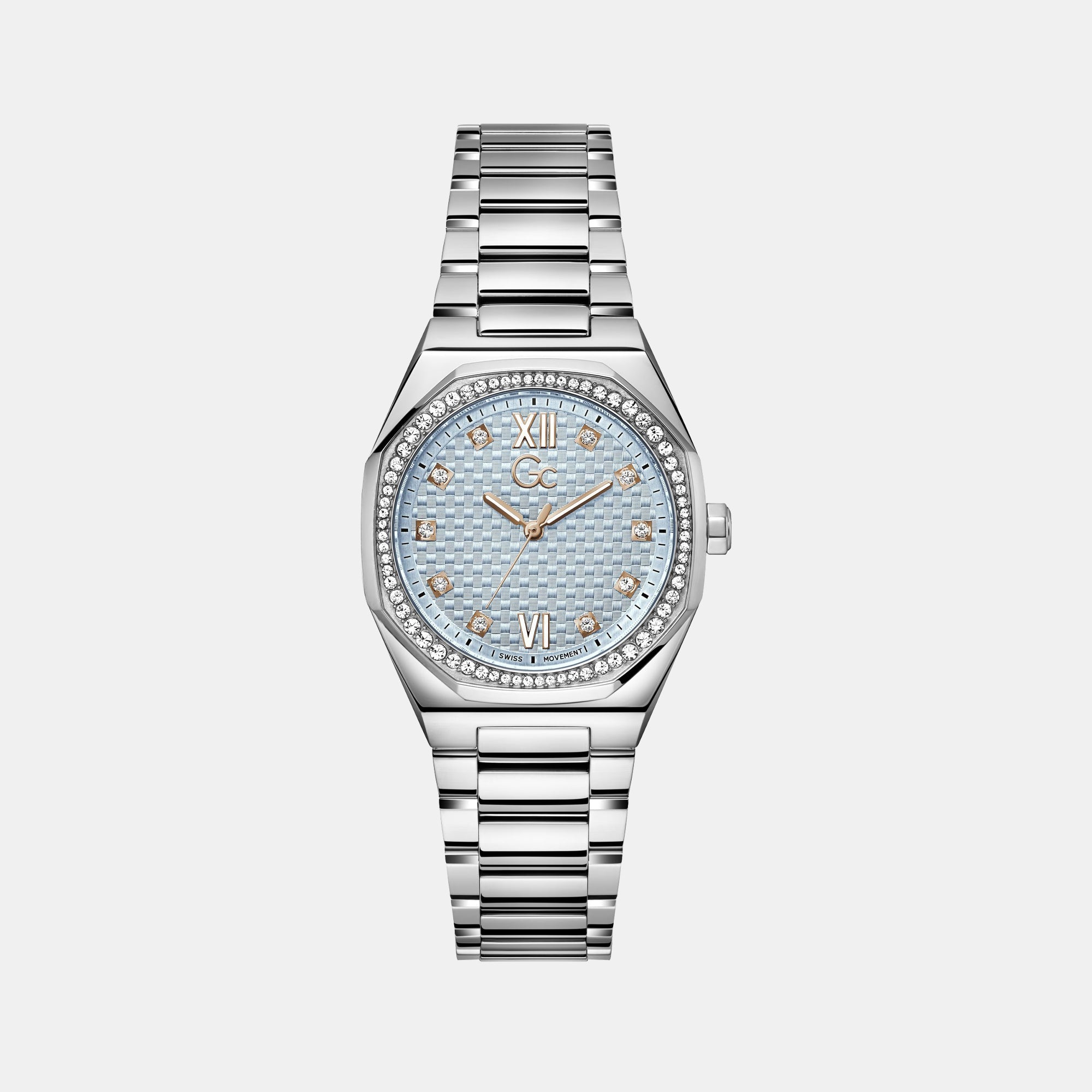 GC Coussin Sleek Women Quartz Blue Dial Analog Stainless Steel Watch Z25003L7MF