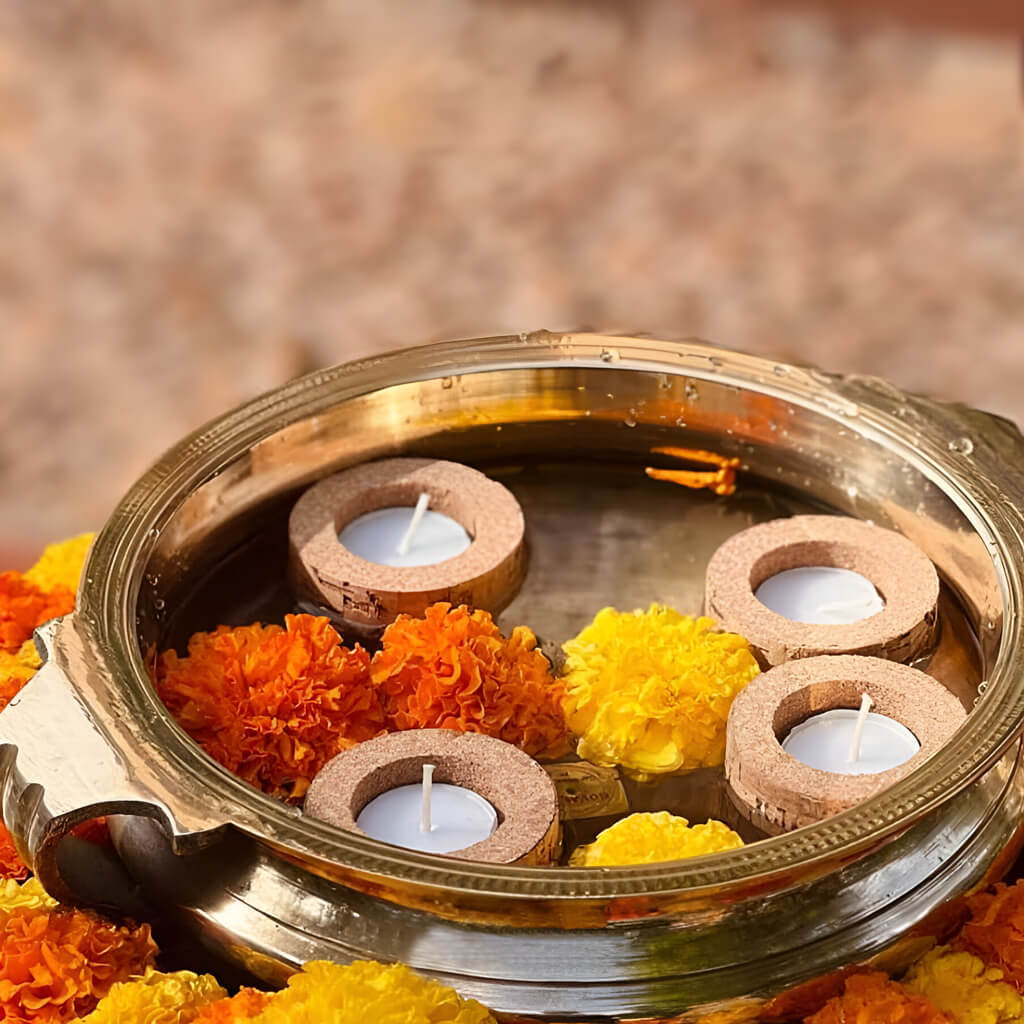 Bigsmall Floating Cork Diya - Set of 4 - view 2