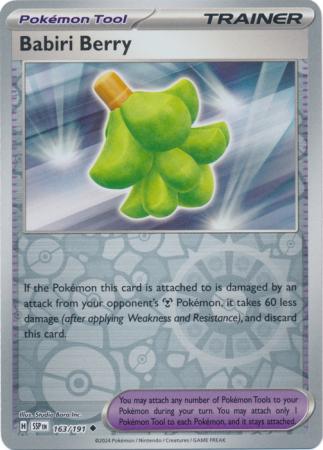 Uncommon sv08-163 reverse – Pokémon Babiri Berry - 163/191 - Uncommon [sv08-163] [Reverse Holo]