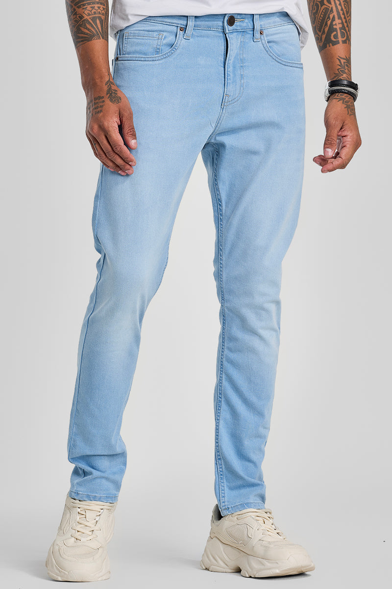 SNITCH Light Blue Tapered Fit Jeans