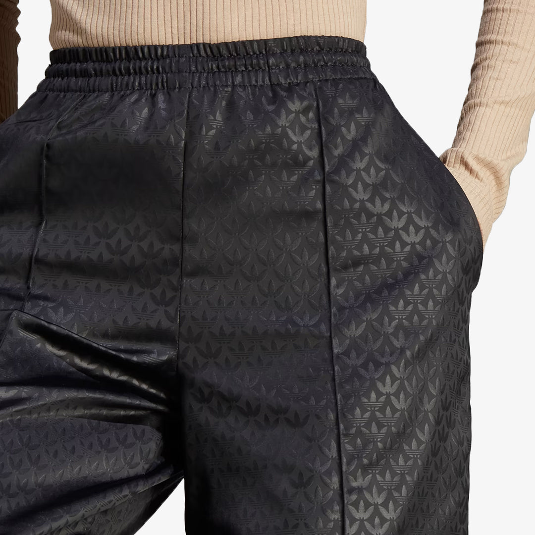 Adidas Originals | TREFOIL MONOGRAM SATIN TRACK PANTS { BLACK - view 2