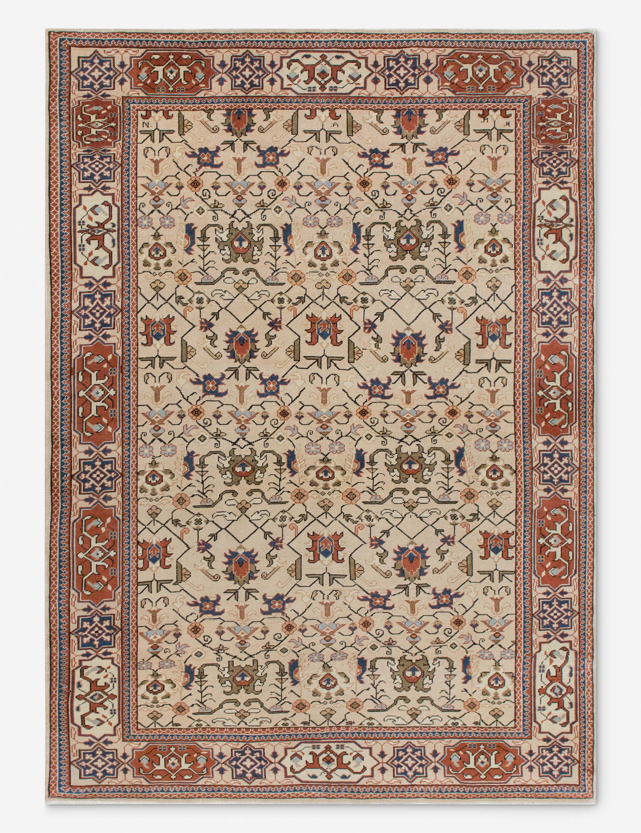 Lulu and Georgia Vintage Turkish Hand-Knotted Wool Rug No. 537, 6'3" x 9'4"