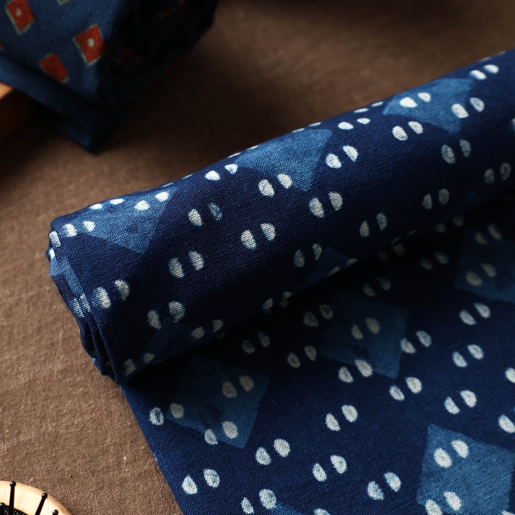 ITOKRI CRAFTS INITIATIVE Blue - Akola Block Printed Pure Handloom Cotton Towel - view 3