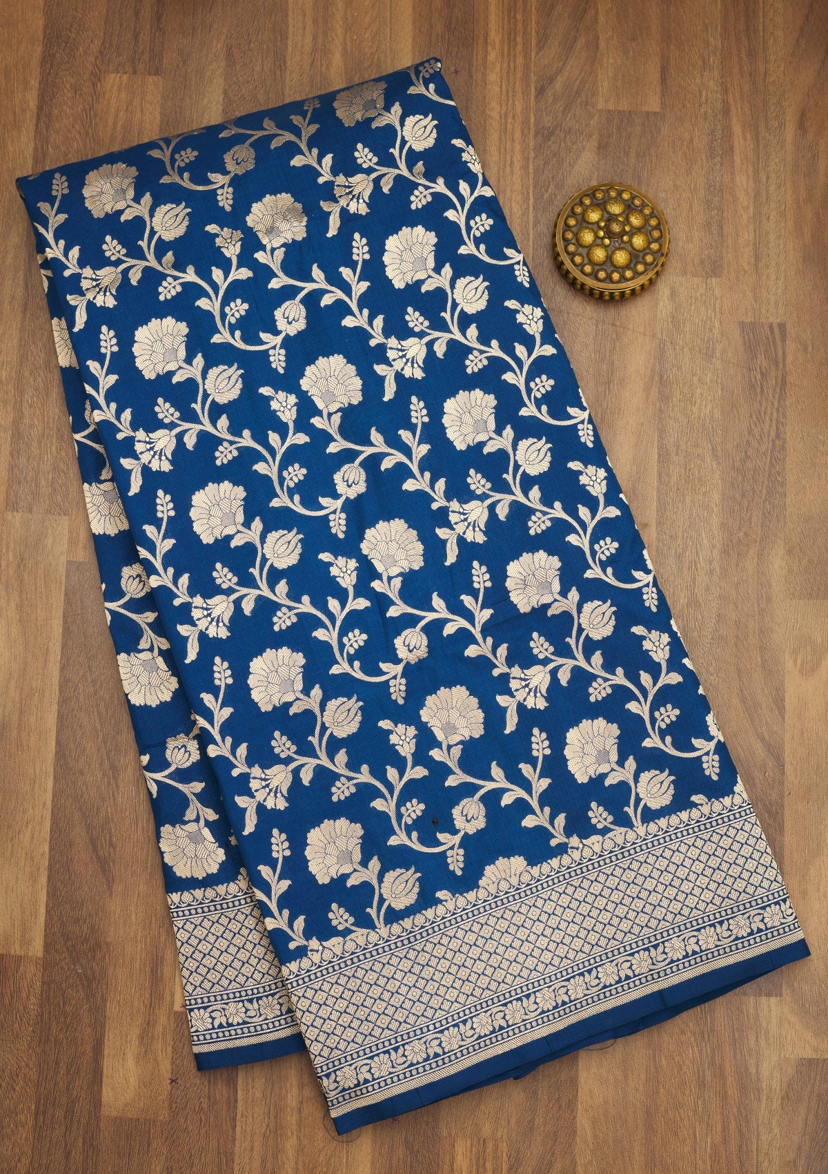 Koskii Blue Zariwork Pure Silk Saree – Women's