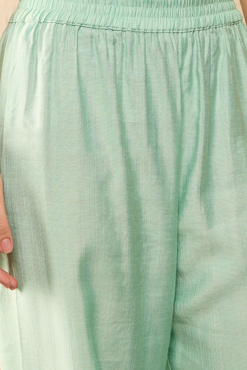Ahika Sea Green Viscose Rayon Solid Embroidered Straight Salwar Kurta Set VKSET1528 - view 7