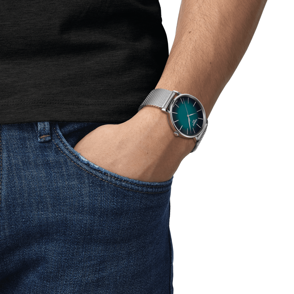 Tissot T-Classic Black & Green Dial Men 40mm - view 2