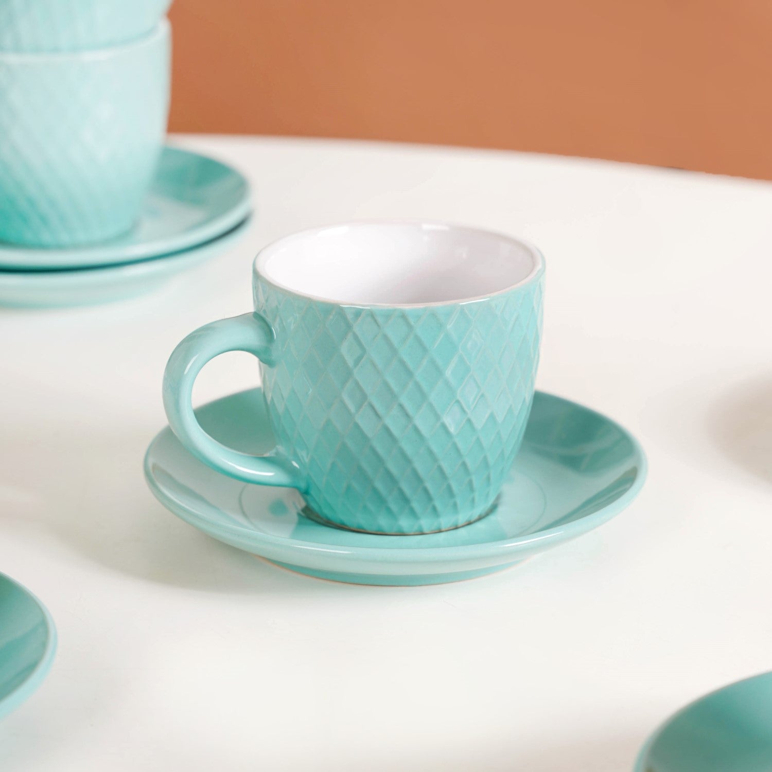 Nestasia Tara Tea Cup And Saucer Set Of 6 Mint 225ml - view 6