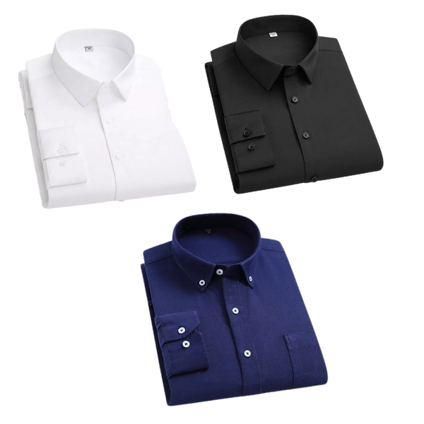BlackTree Combo of 3 Cotton Shirt for Man ( White,Black and Navy Blue )