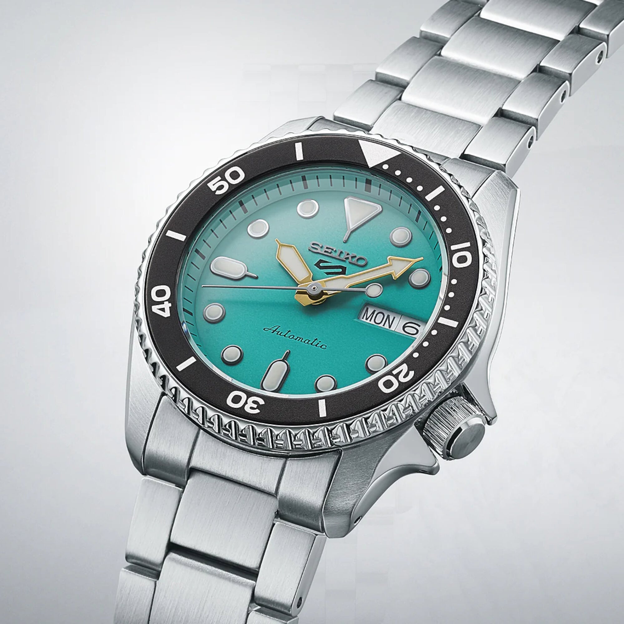 Seiko 5 Sports Men Automatic Green Dial Analog Stainless Steel Watch SRPK33K1 - view 2