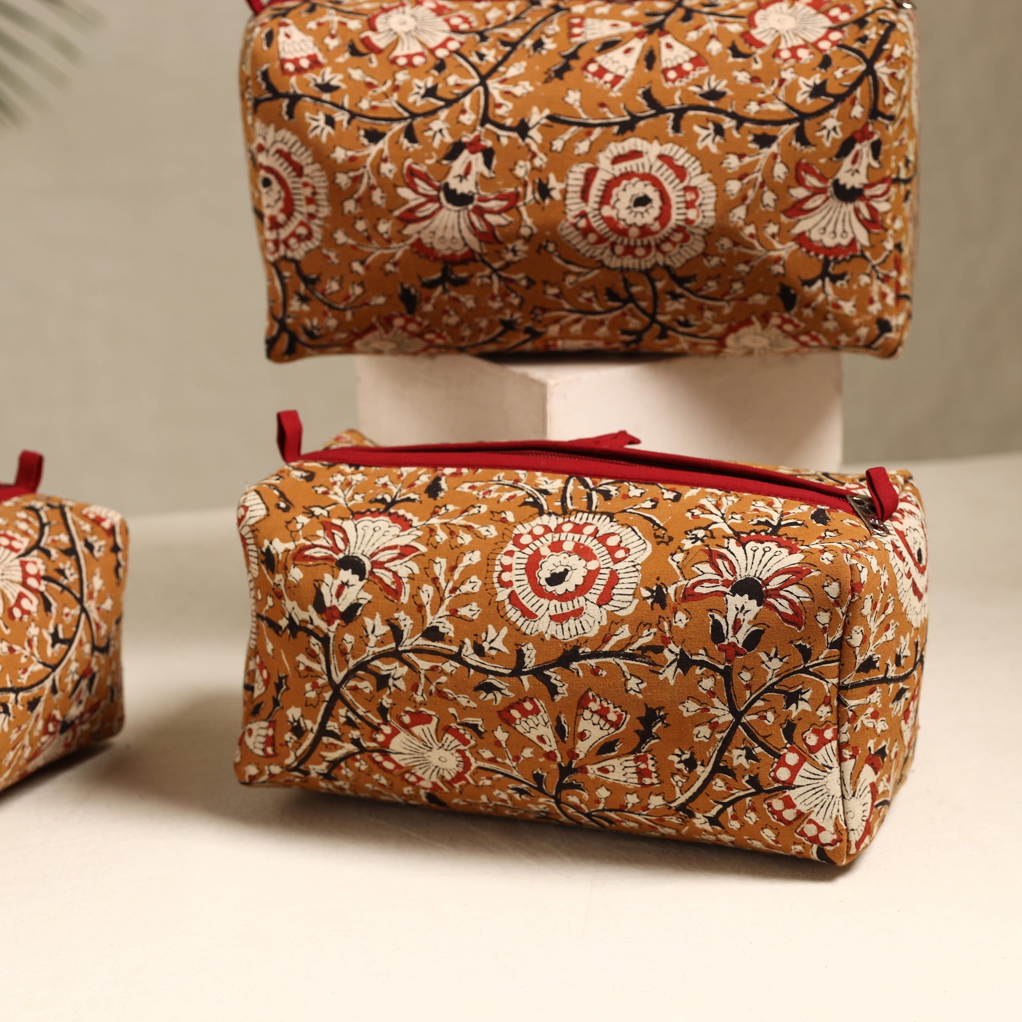 ITOKRI CRAFTS INITIATIVE Brown - Handmade Cotton Toiletry Bags (Set of 3) 115 - view 2