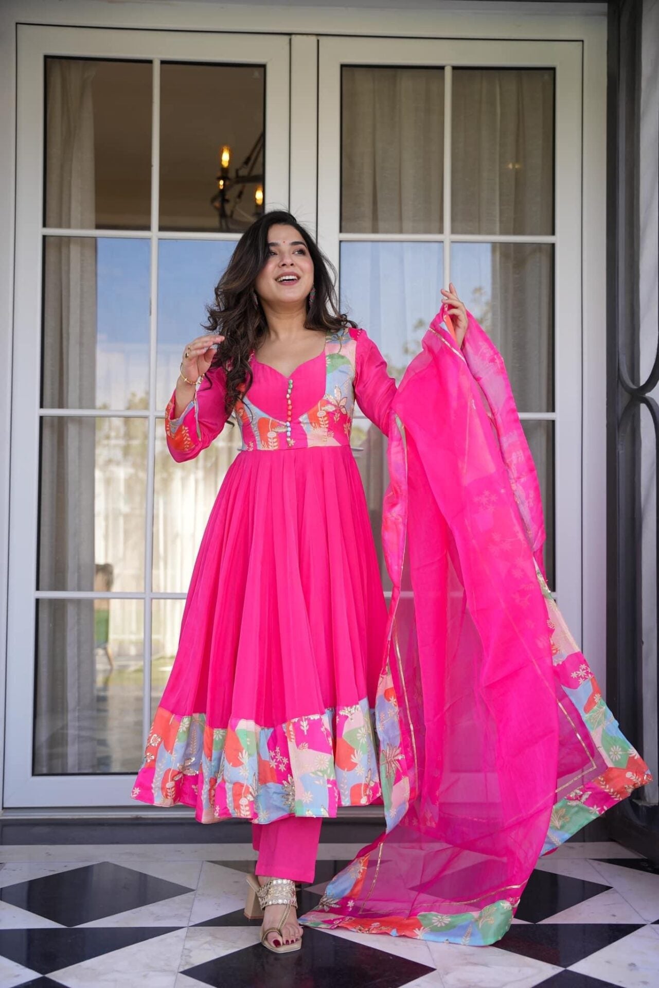 Idaho-o Pink Poppy Crepe Suit Set - view 2