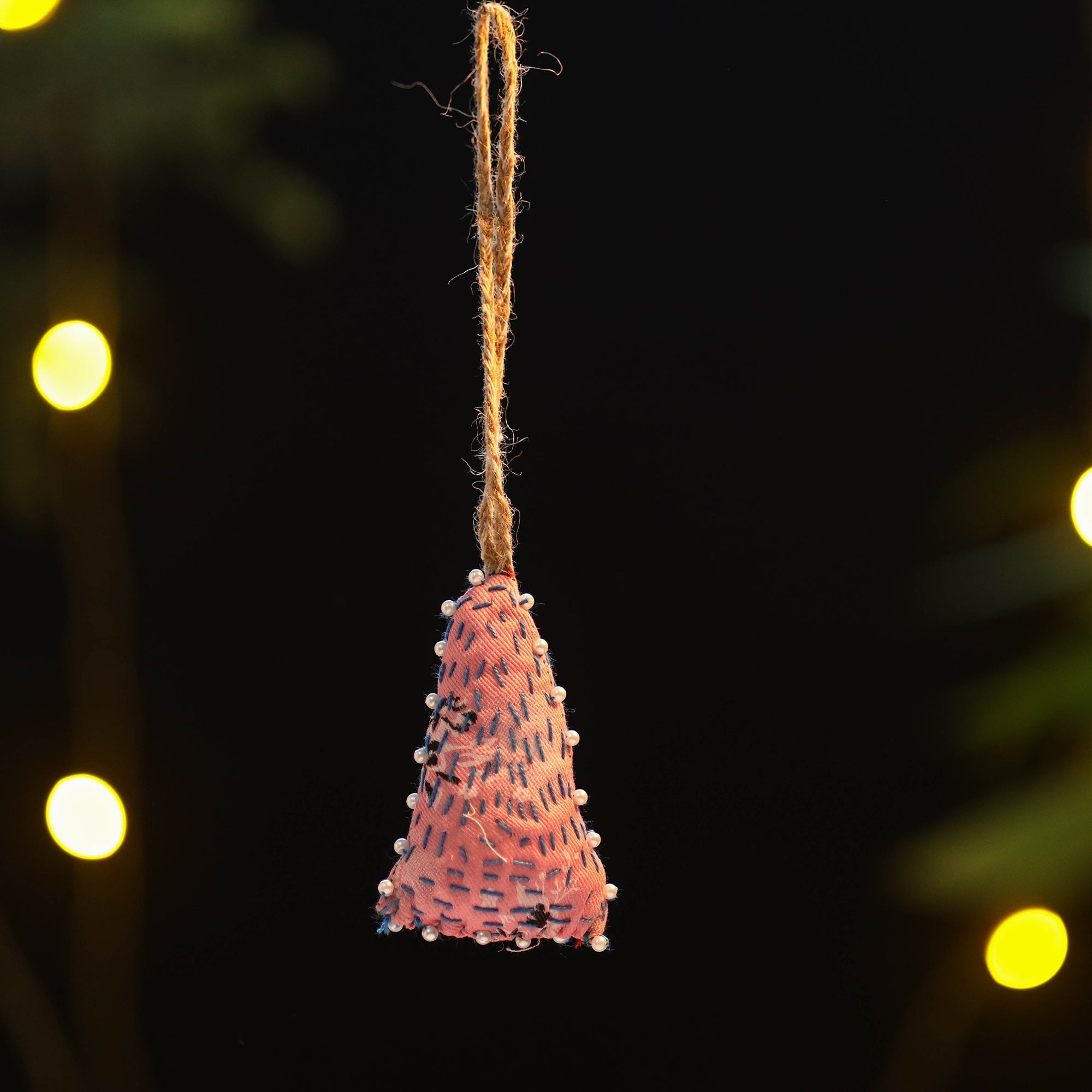 Upcycled thread beadwork – JAN SANDESH Bell - Upcycled Thread & Beadwork X-Mas Decor Hanging 15