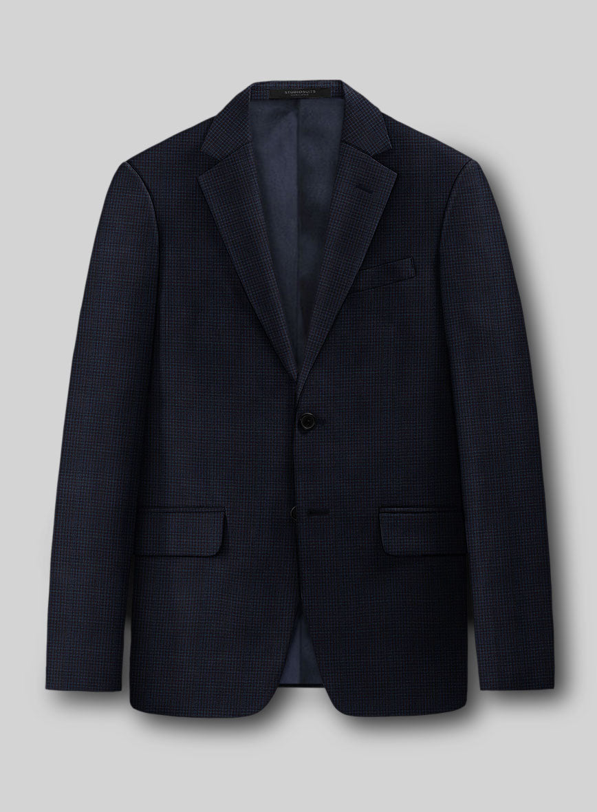 StudioSuits Napolean Alda Gingham Dark Blue Wool Suit - view 3