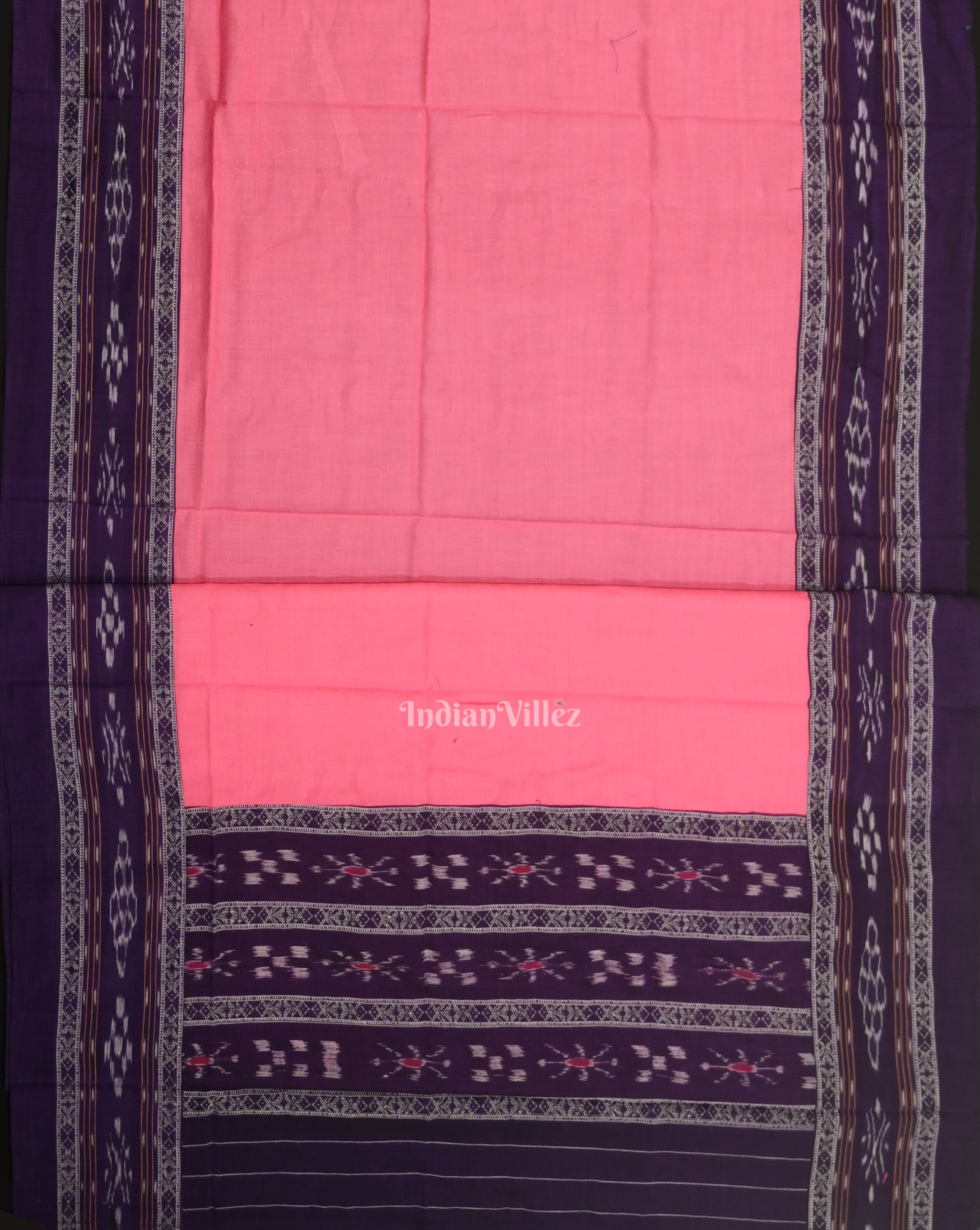 IndianVillèz Purple Pink Flower Buti Odisha Ikat Sambalpuri Dress Set & Dupatta - view 3