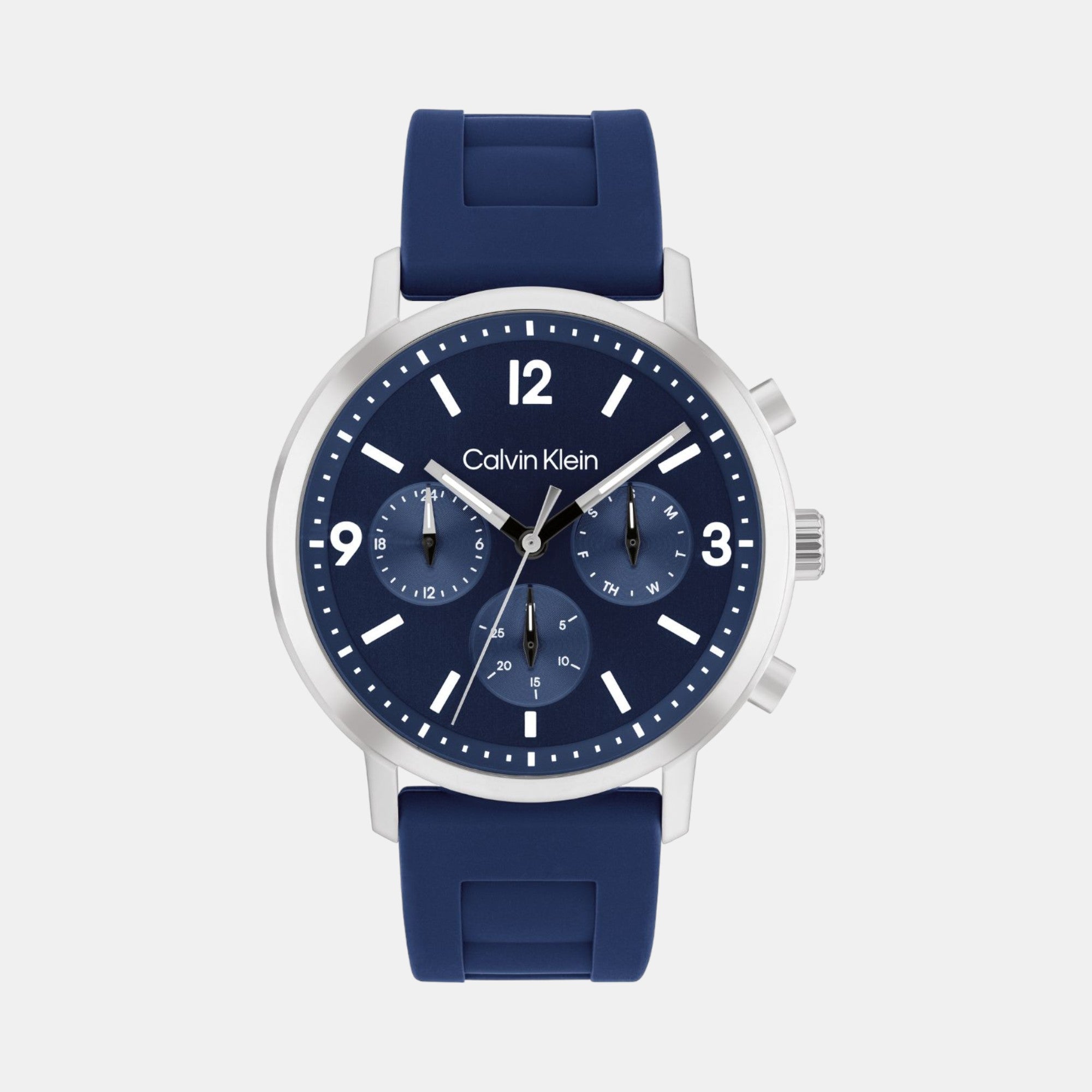 Calvin Klein Gauge Men Quartz Blue Dial Chronograph Leather Watch 25200460
