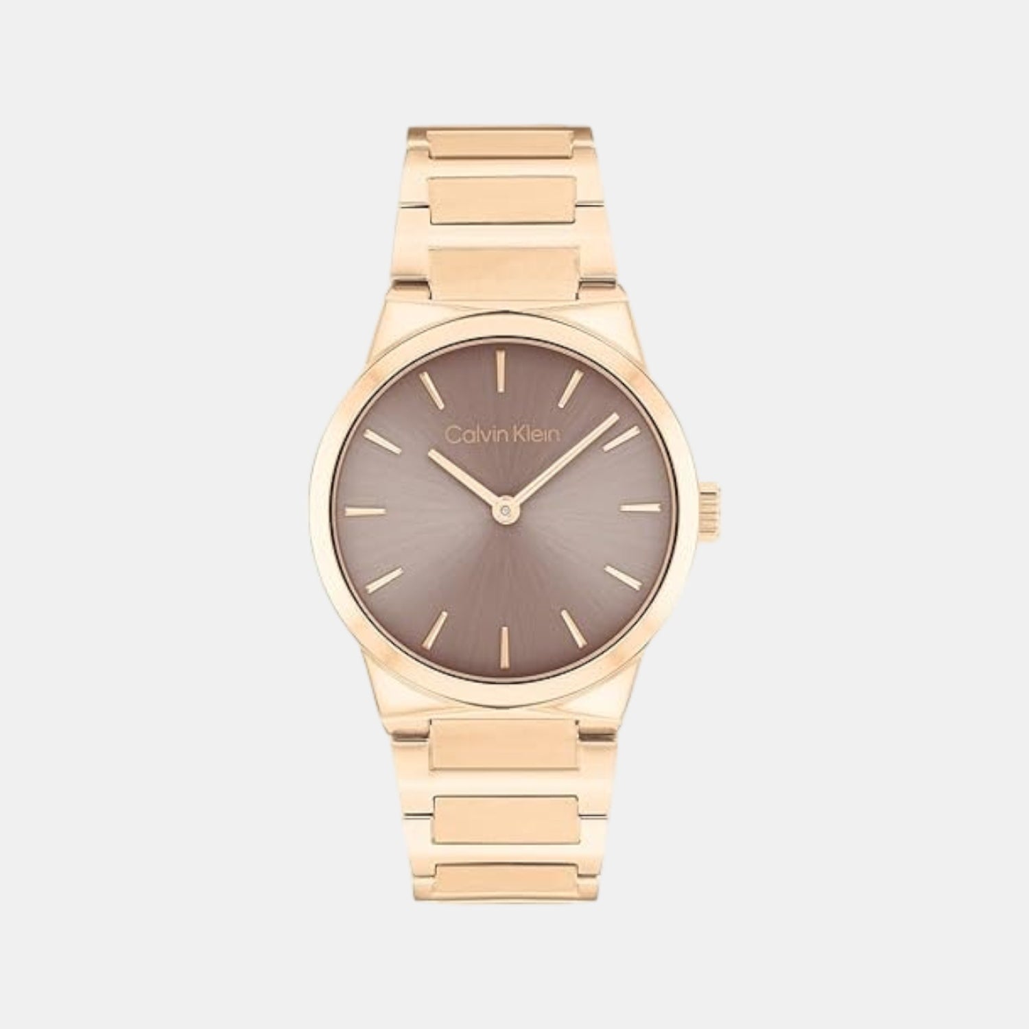 Calvin Klein Ck Linear Elegance Women Quartz Brown Dial Analog Stainless Steel Watch 25100078