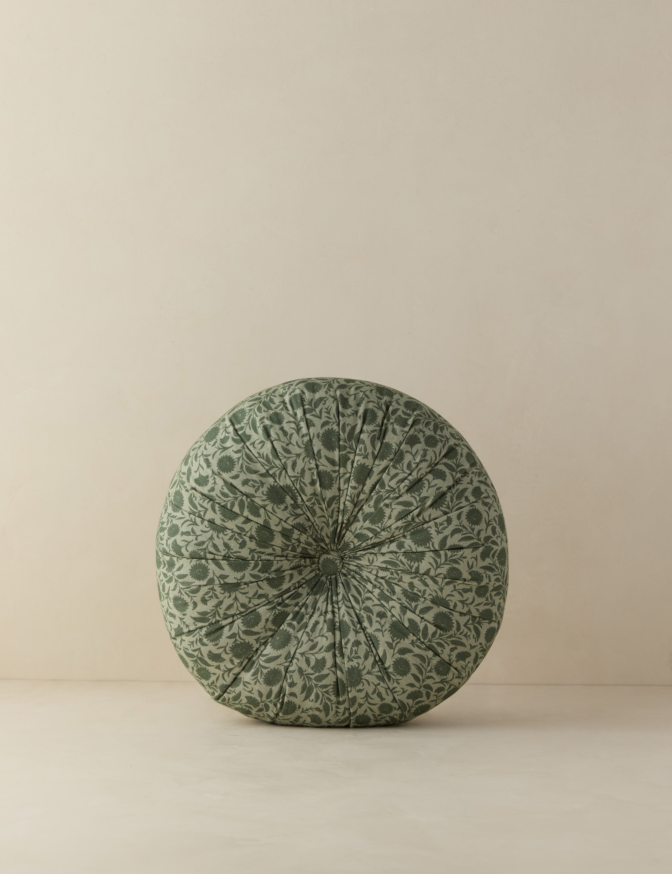 Lulu and Georgia Fransen Linen Cotton Tufted Round Pillow - view 2