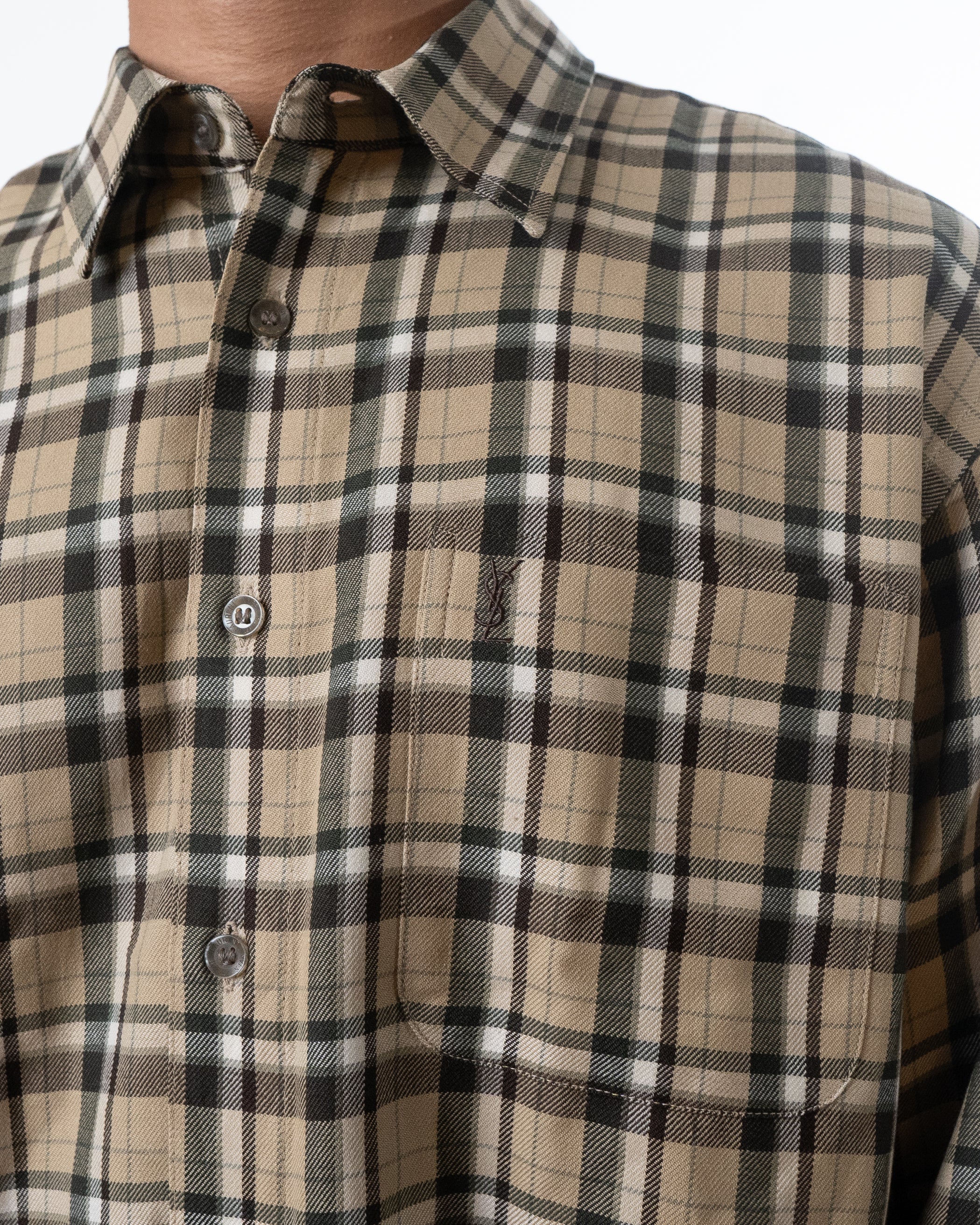 YSL Yves Saint Laurent Flannel Oversized Shirt - view 2
