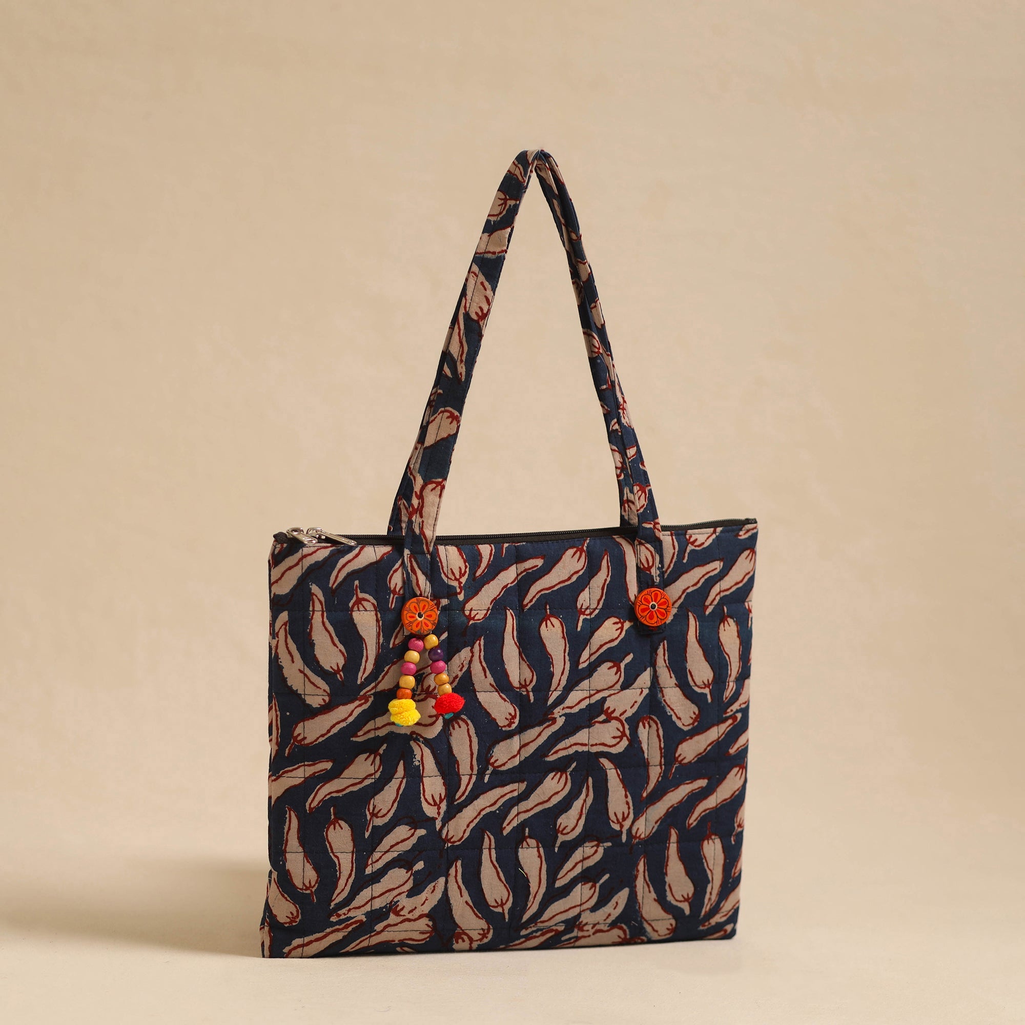 NOORI BAZAR Blue - Handcrafted Quilted Cotton Hand Bag 17 - view 3