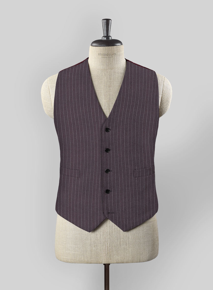 StudioSuits Wine Pinstripe Waist Coat - view 2