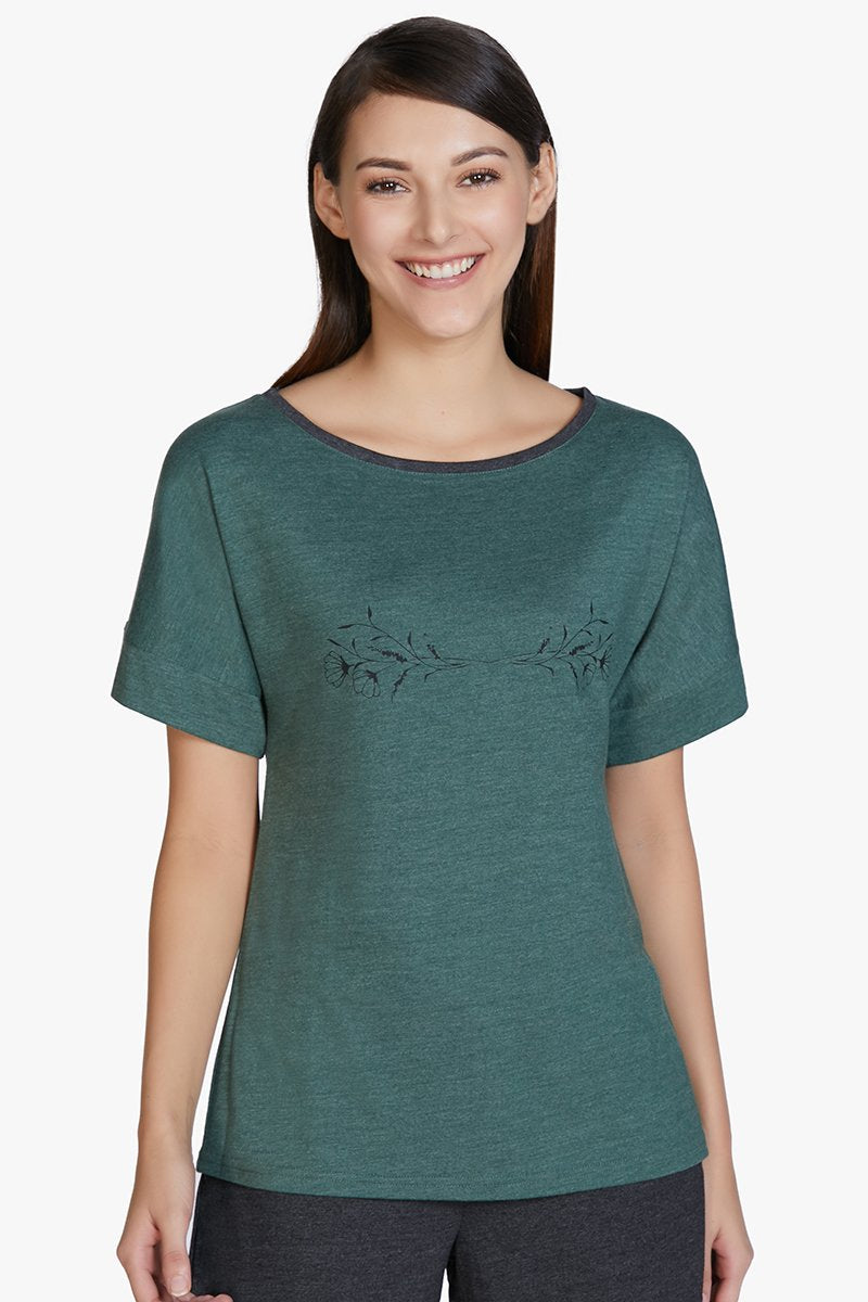 Amante Cotton Blend Sleep T-shirt - Olive