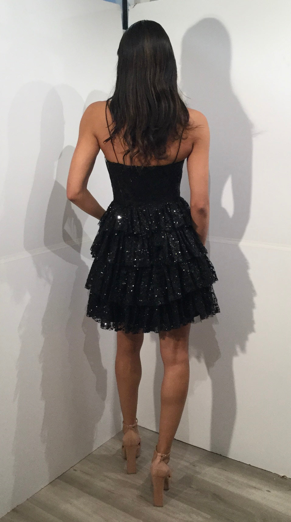 Sequin Short Sleeveless Tiered Dress by Jovani 40386 - view 4