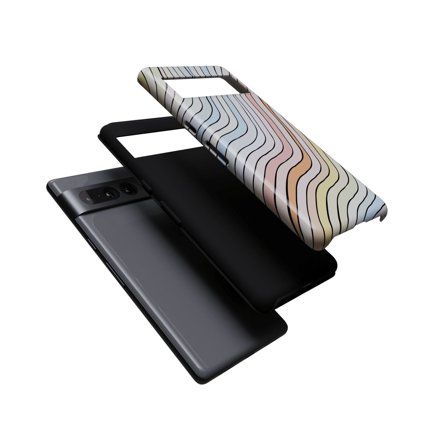 Casetry Ride The Wave | Pastel Rainbow Lined Google Pixel Case - view 12