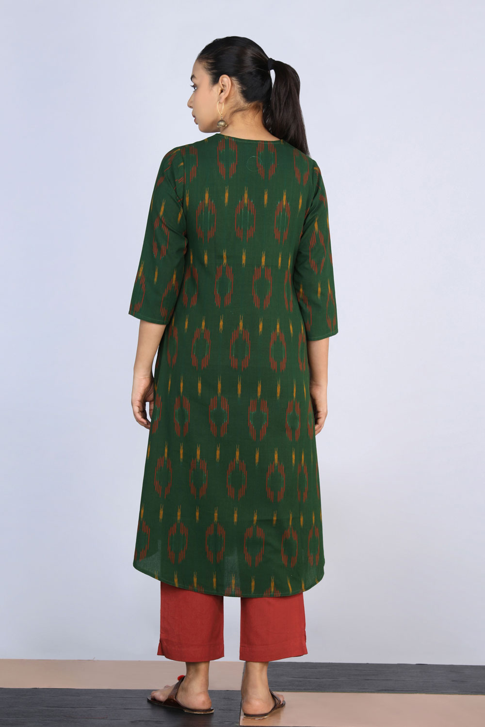 Kalanjali Ethnics Cotton Pochampally Ikat Kurti - view 4