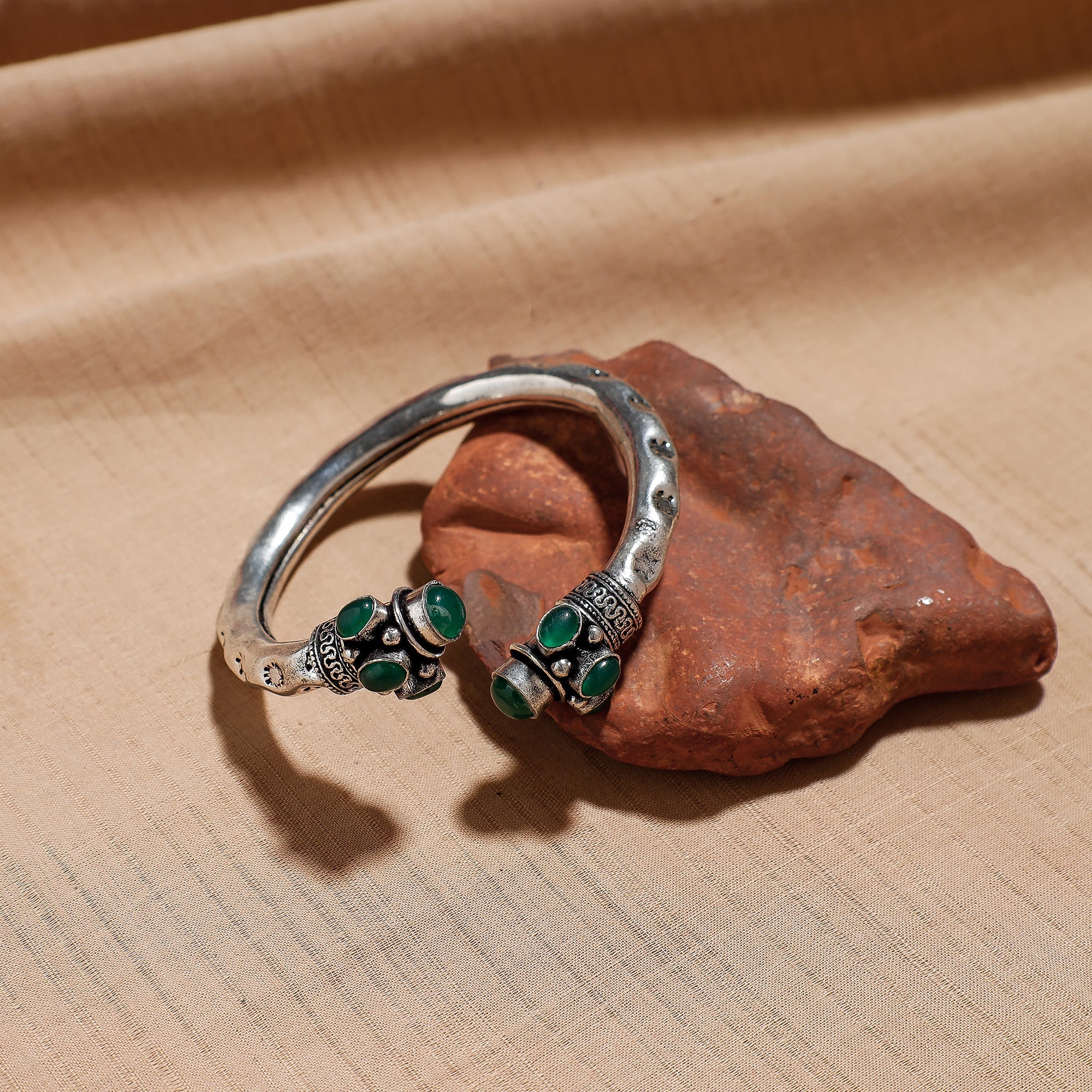 Silver kada bracelet – WHITE RIVER STORIES Antique Finish Oxidised German Silver Kada / Bracelet