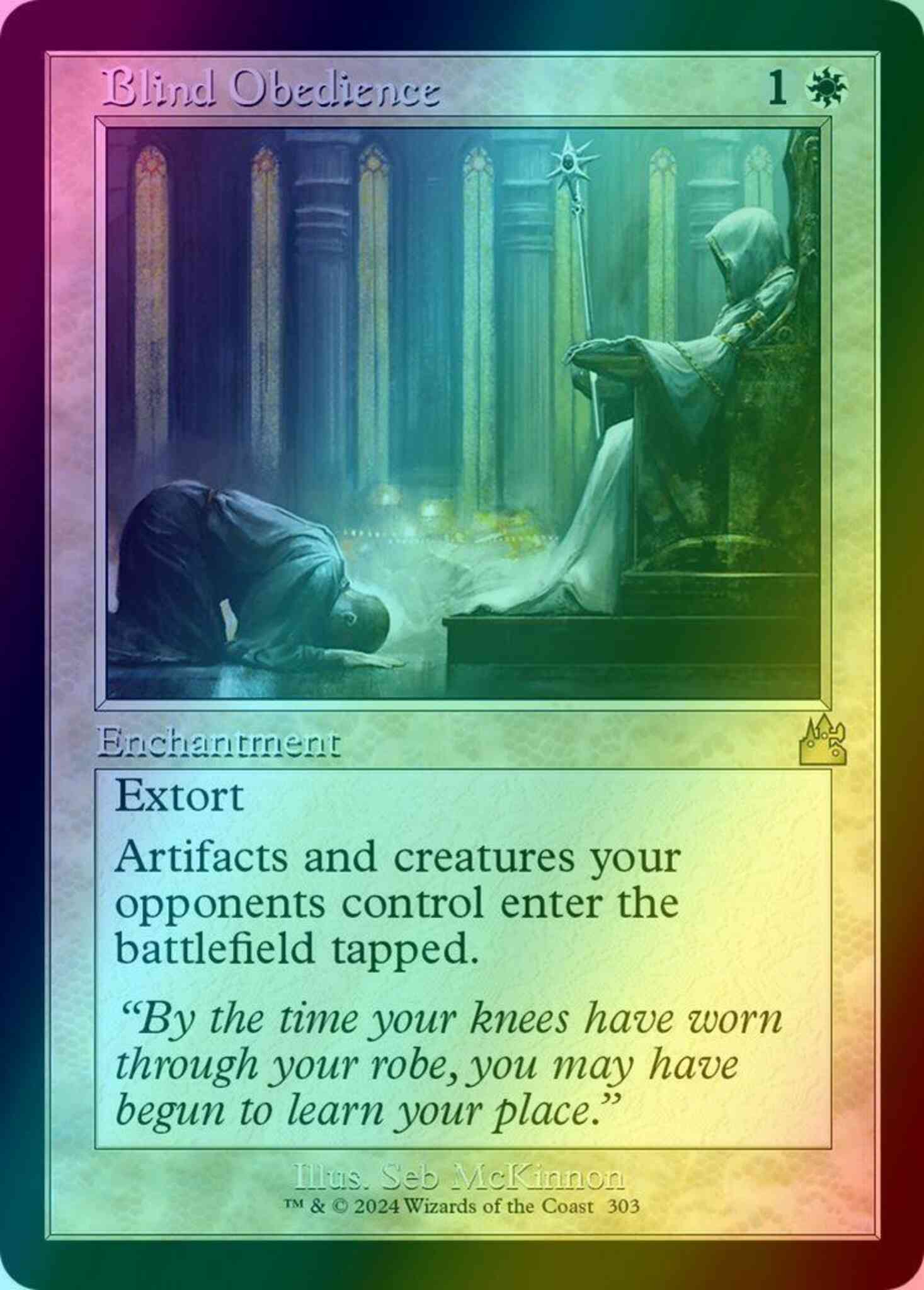 Blind obedience 303 – Magic Blind Obedience [303] [Retro Frame] [Ravnica Remastered] [Foil]