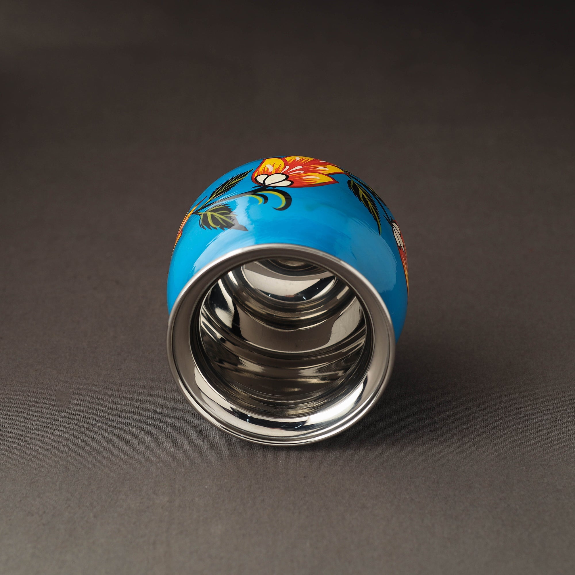 AAYAAS Banaras Handpainted Stainless Steel Lota / Kalash / Container - view 2