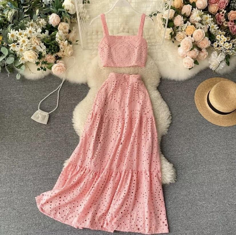 Alamode By Akanksha Corea Eyelet Coord Set