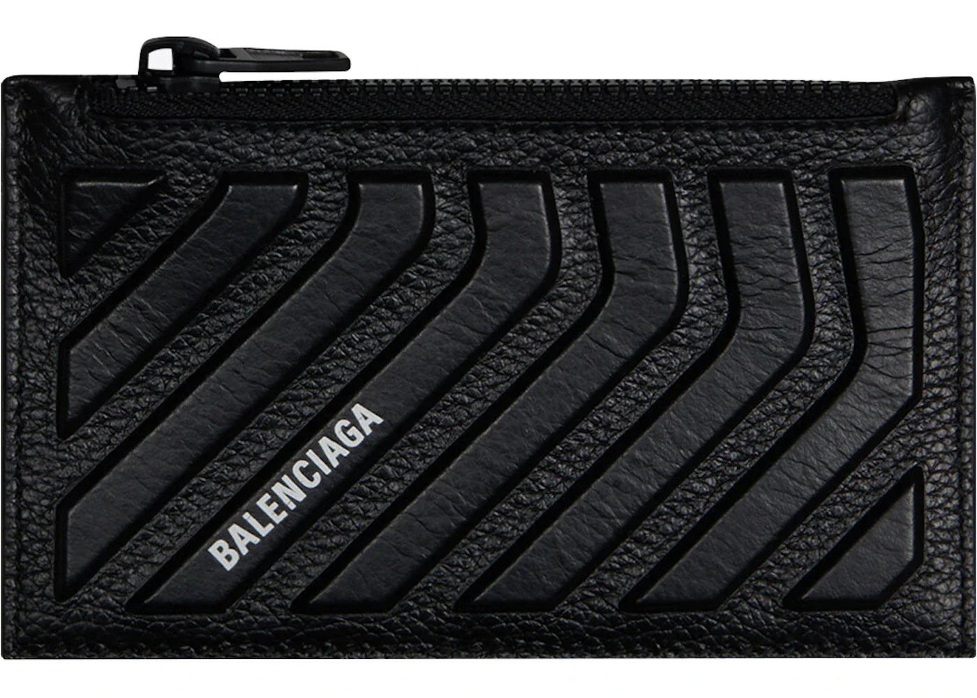 Balenciaga Car Long Coin And Card Holder In Grained Calfskin Black - view 2