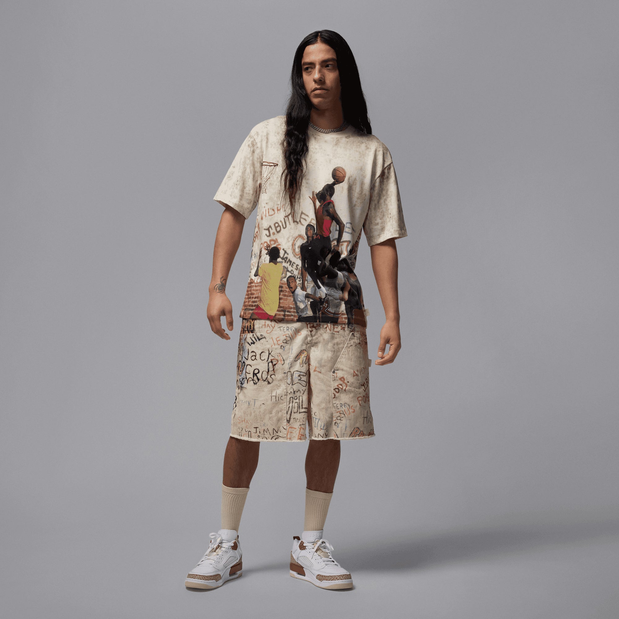 Jordan | Air Jordan Printed Shorts { White - view 7