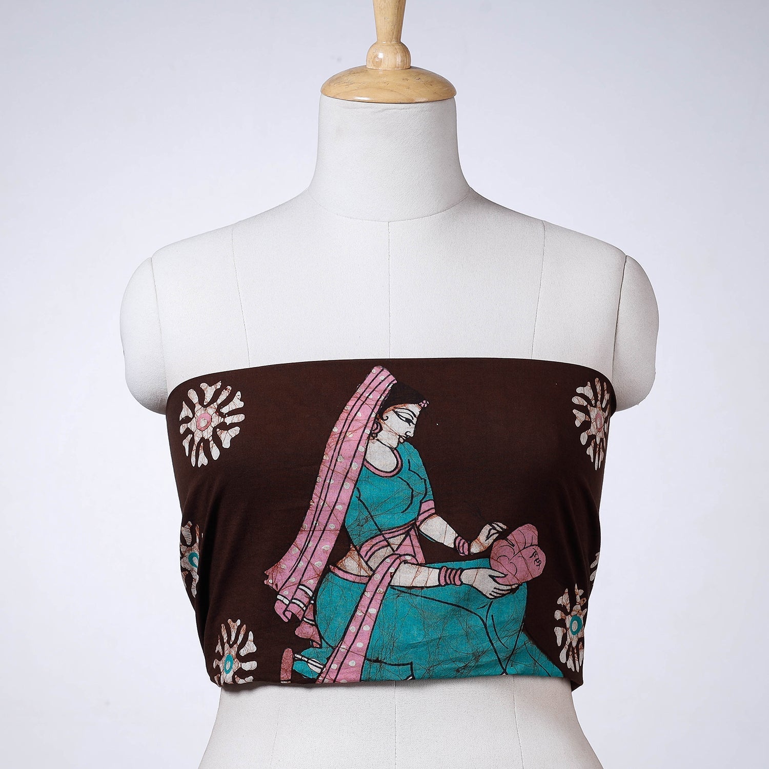 KACHCHH JI CHHAAP Brown - Hand Batik Printing Cotton Blouse Piece