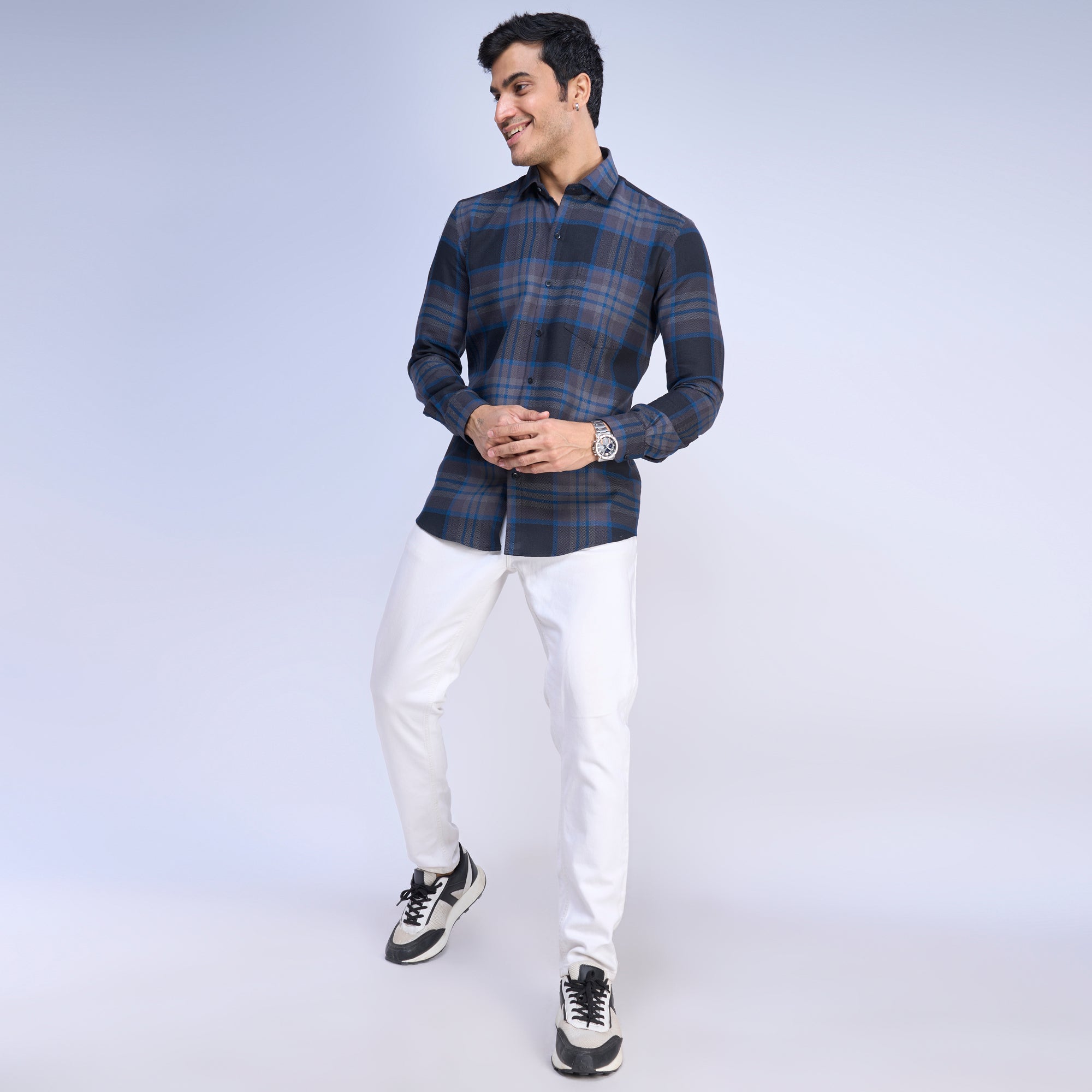My Store Tartan Black Checks Shirt