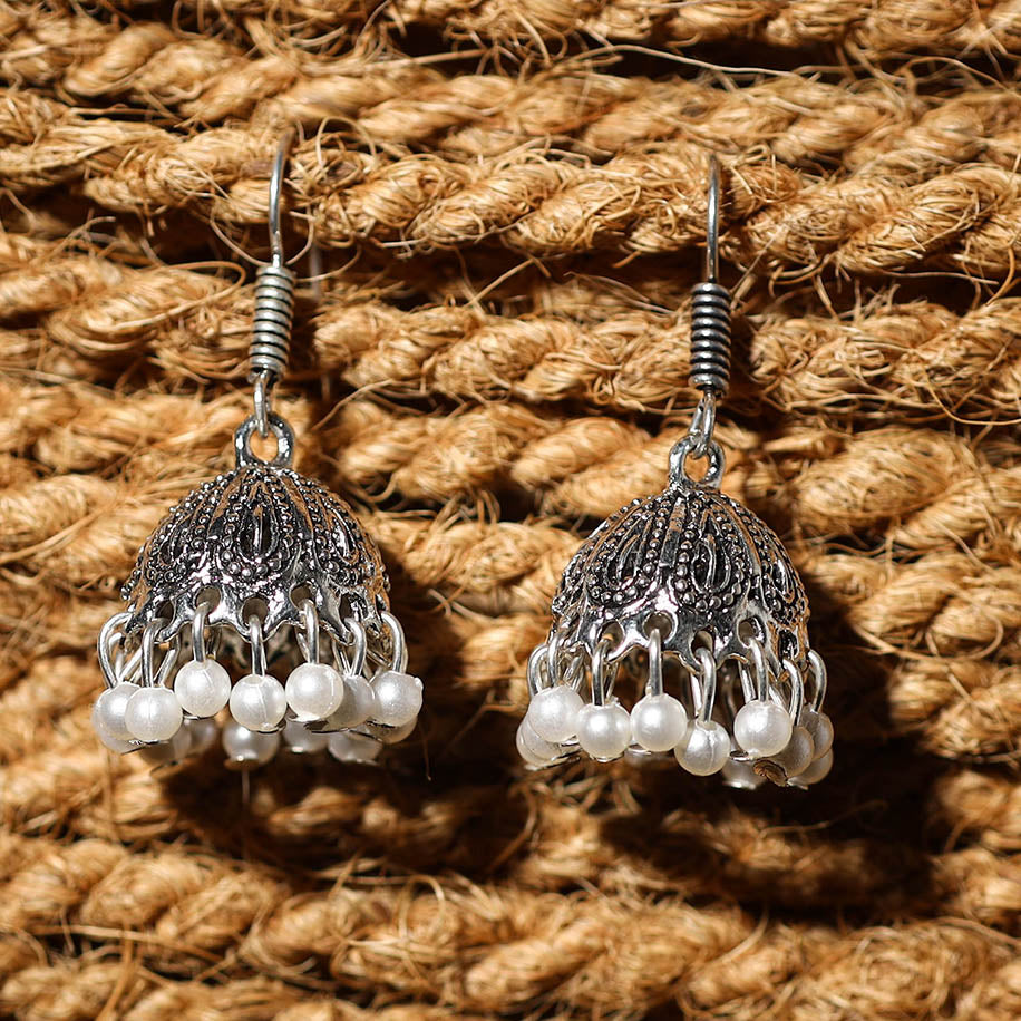 JALPARI Ayushi Handcrafted GS Beaded Jhumki Earrings - view 2