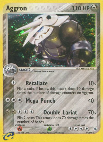Rare holo ex1-1 – Pokémon Aggron - 1/109 - Rare Holo [ex1-1] [Reverse Holo] - Aggron - 1/109 - Rare Holo