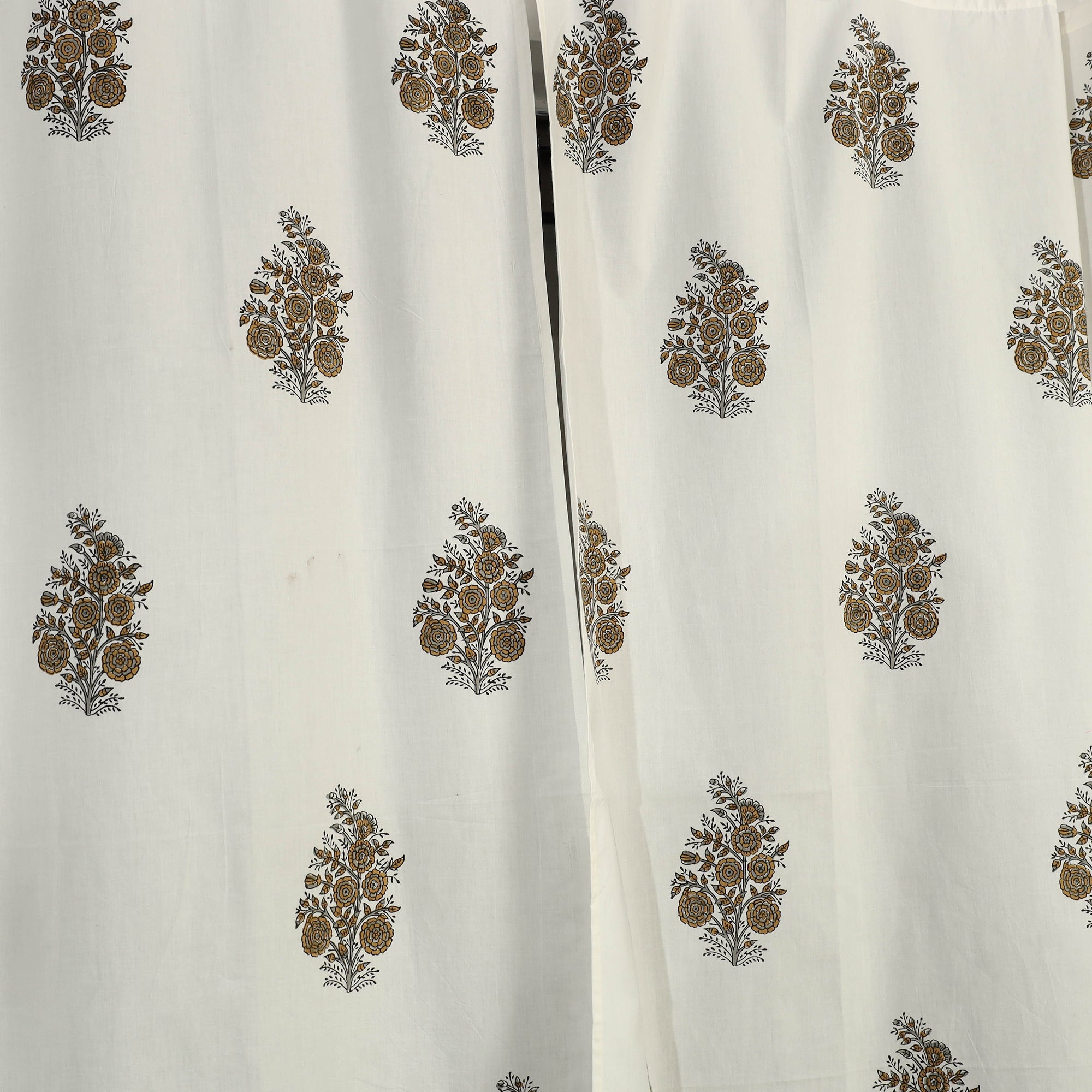 CHUTNEY CRAFT STUDIO Brown - Sanganeri Block Printed Cotton Window Curtain (5 x 3.5 Feet) (Single Piece) - view 3