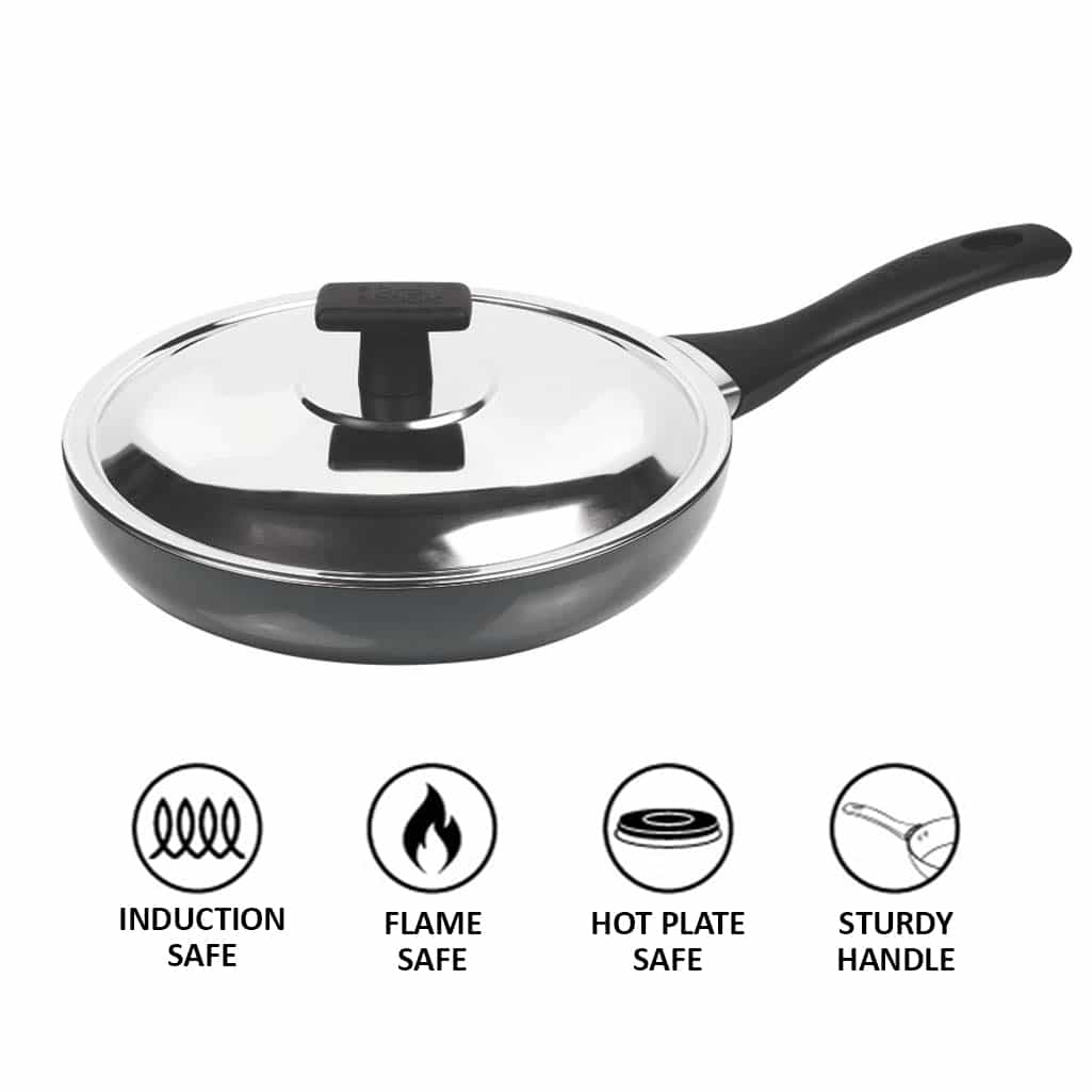 Hard Anodized Fry Pan With Stainless Steel Lid (Milton Procook) - view 3