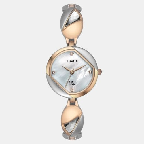 Timex Fria Women Quartz Silver Dial Analog Stainless Steel Watch TWEL16301