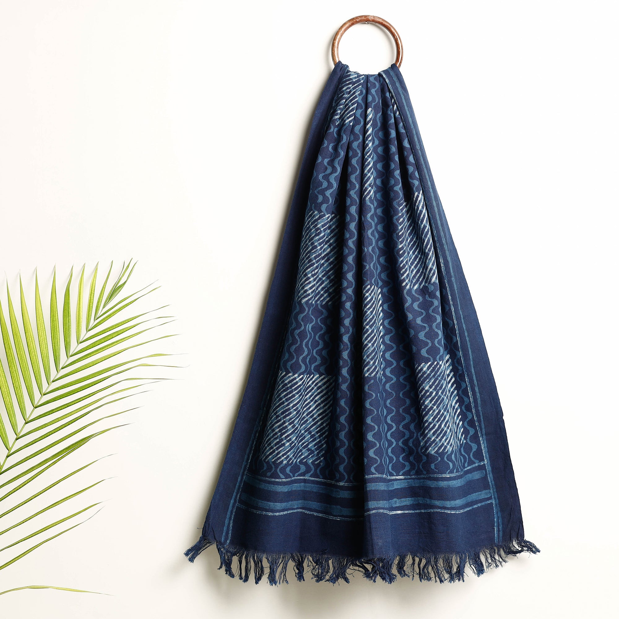 HAVELI CHRONICLES Blue - Akola Block Printed Pure Handloom Cotton Towel