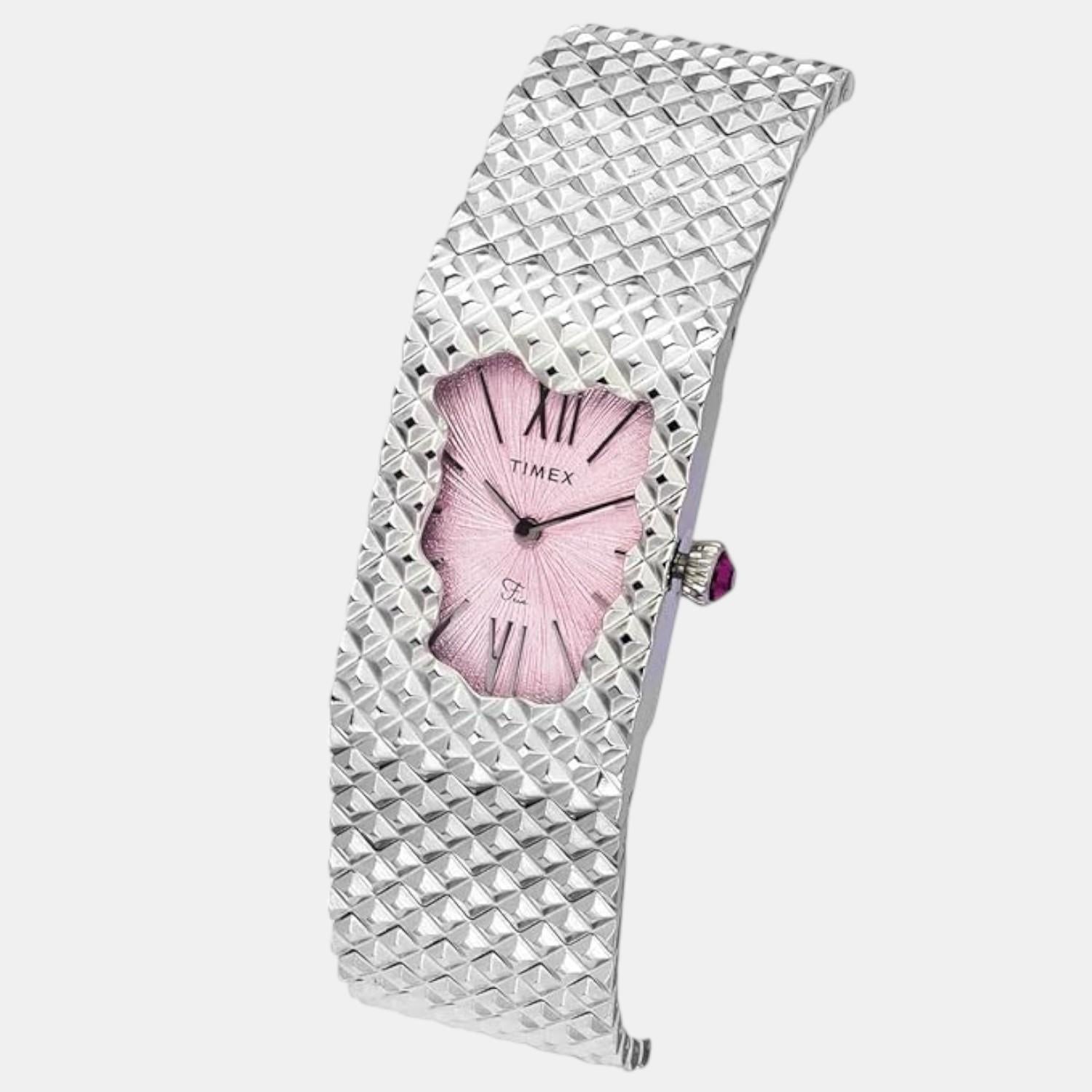 Timex Fria Women Quartz Pink Dial Analog Stainless Steel Watch TWEL77700 - view 2