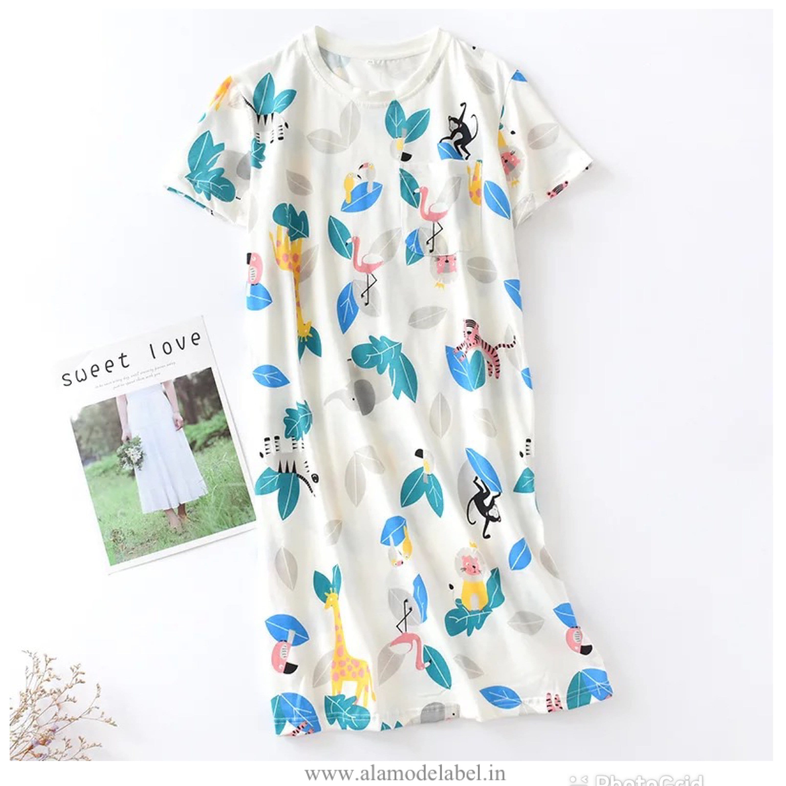 Alamode By Akanksha Silvesta Cotton Nightdress - view 6