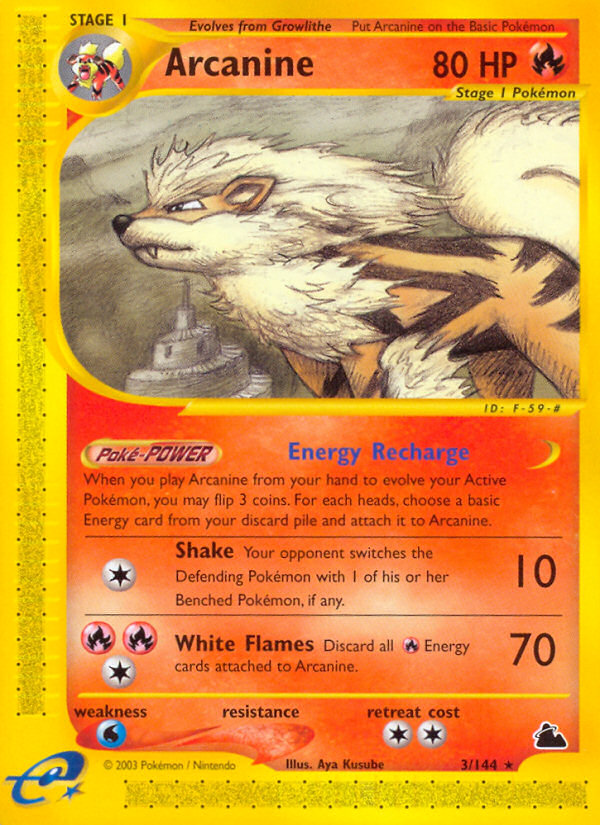 Rare ecard3-3 non-holo – Pokémon Arcanine - 3/144 - Rare [ecard3-3] [Non-Holo] - Arcanine - 3/144 - Rare
