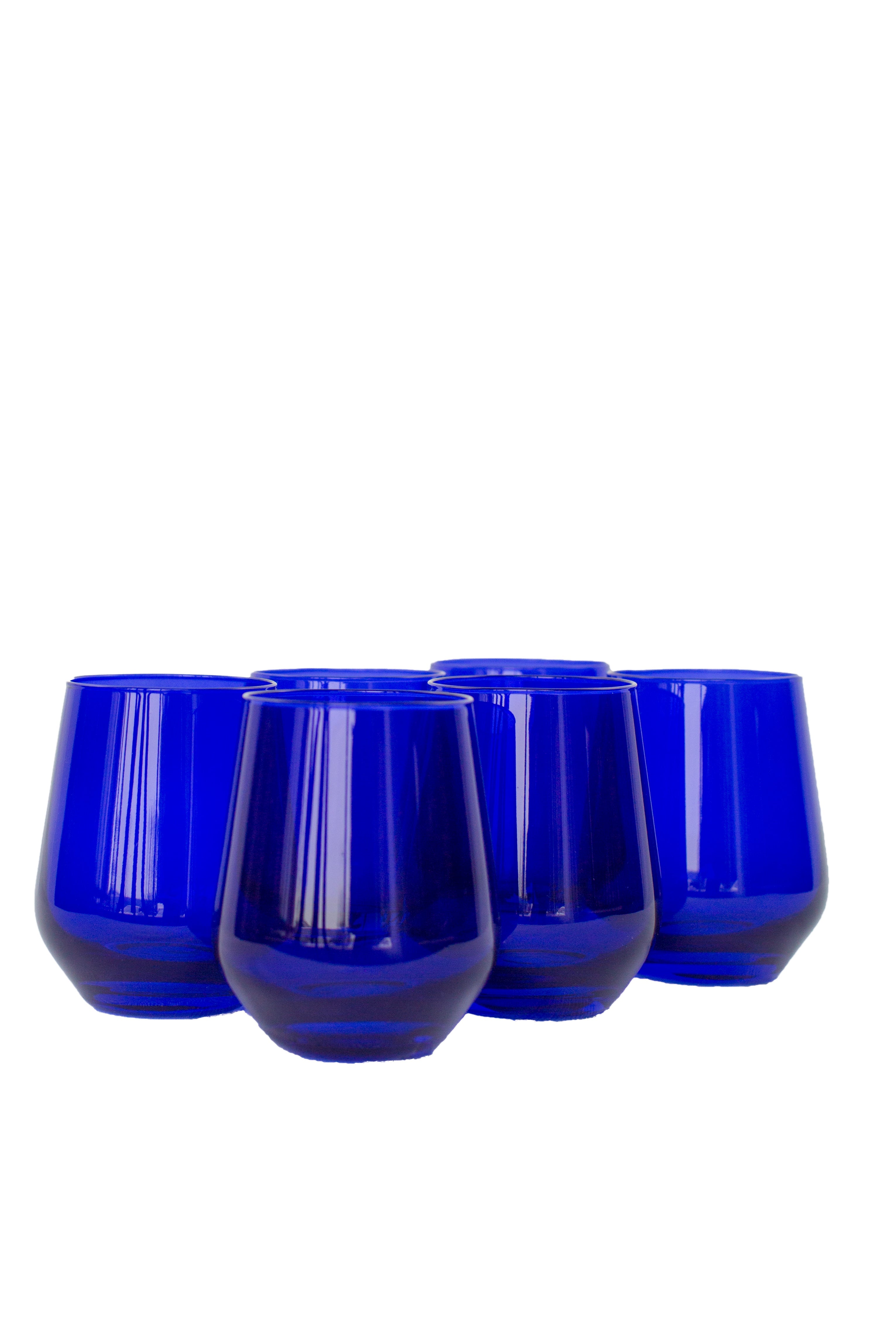 Estelle Colored Glass Estelle Colored Wine Stemless - Set of 6 {Royal Blue} - view 10